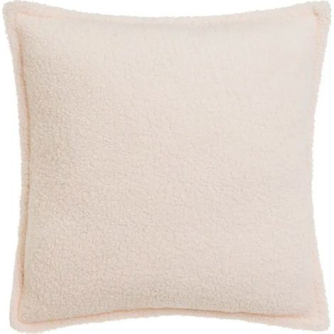 Coussin carré tissu sherpa écru 45x45cm (1/4)