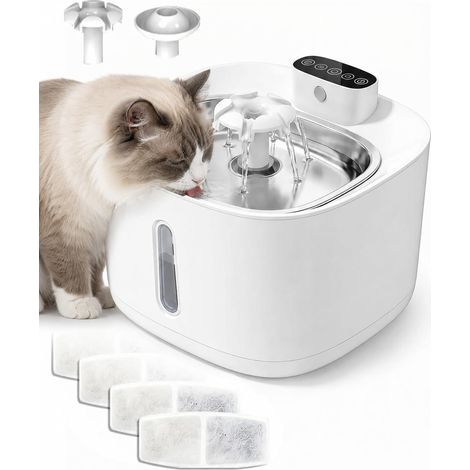 Wiederaufladbarer, kabelloser Katzenbrunnen (3,2 l) mit 4000-mAh-Akku, 3 intelligenten Modi, Bewegungssensor, fortschrittlicher Filterung und leisem Betrieb (1/5)