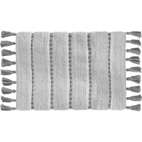 Alfombra baño pom pom gris 50x75cm