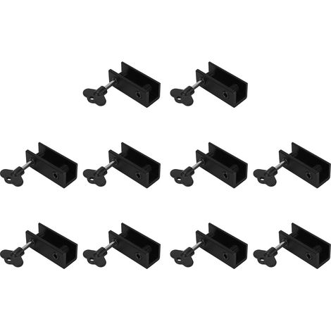 Jeu de 10 Verrous de Fenêtre 2 Trous, Butée Coulissante Haute Sécurité, Sécurités Anti-Effraction avec Patins Anti-Rayures et Clé (1/5)