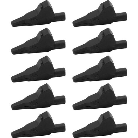 10 Pces Pinces de test banane J.60032 entièrement isolées avec douille 4mm pour instruments électroniques - Noir (1/5)