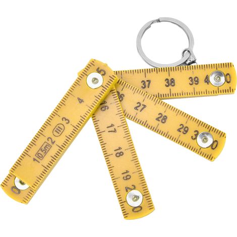 Lot de 2 règles pliantes portables en ABS de 0,5 m avec anneau porte-clés pour la menuiserie et la pose de carrelage (jaune) (1/5)
