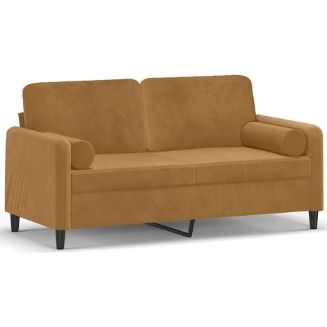 Maison Exclusive - Divano a 2 Posti con Cuscini Marrone 140 cm in Velluto
