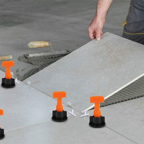 Kit 151 pièces système de nivellement carrelage, cales d'espacement sol mural, outil de pose de carreaux, gabarit de positionnement réutilisable (1/5)