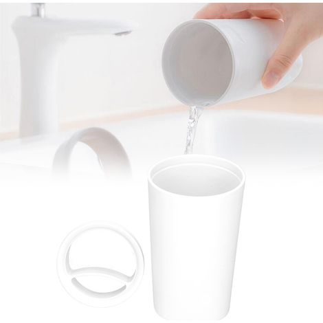 Gobelet à brosses à dents avec compartiments pour ranger brosses à dents et dentifrice, idéal pour la salle de bain. (1/5)