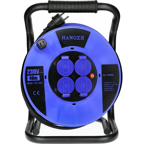 Avvolgicavo H07RN-F 25m 3G 1,5mm² nero prolunghe elettriche