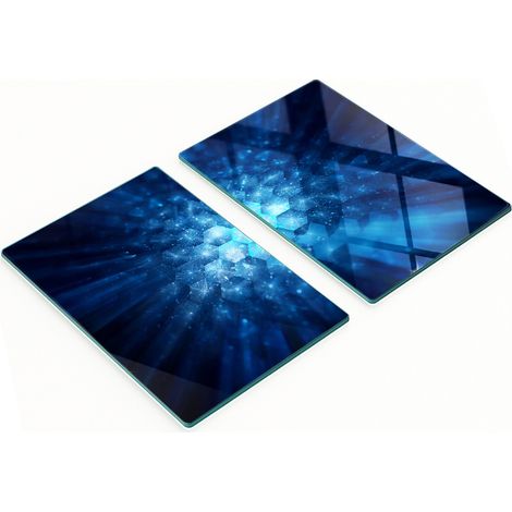 Juego de dos tablas de cocina decorativas de cristal con cristales, 2 x 40 x 52 cm. (1/5)