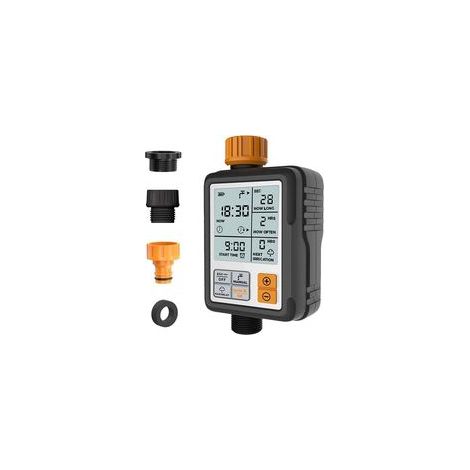 Minuterie de tuyau, minuterie d'arrosage programmable, minuterie d'arrosage avec retard de pluie/verrouillage enfant/modes d'arrosage automatique et manuel/étanche IP65, minuterie d'irrigation de jard (1/5)
