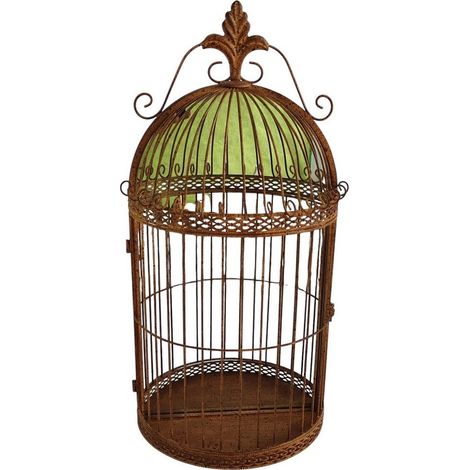 Garden Mirror Cage - Metal - L17 x W32 x H63 cm - Rusty