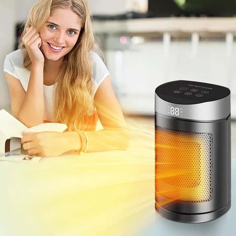 Chauffage soufflant portable 1500W, silencieux (34dB), thermostat en céramique, protection contre la surchauffe et le basculement. (1/2)
