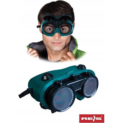 Reis Gog-Weld - Occhiali protettivi per saldatore, taglia unica, colore: Verde/Nero (1/2)