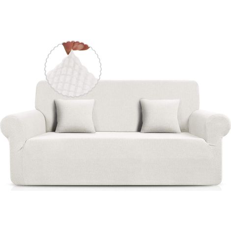 Housse De Canapé - Spandex Jacquard Extensible - Pour Canapé 3 Places 190-230 Cm - Polyester - Noir Gris Beige Blanc (1/5)