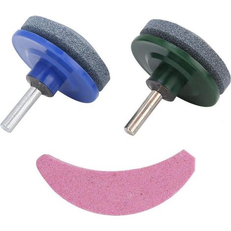 3 pièces aiguiseur de lame tondeuse à gazon outil de meulage affûteur de lame avec matériau émeri pour tondeuses à gazon perceuses coupe-herbe faucilles à l'aide (1/5)