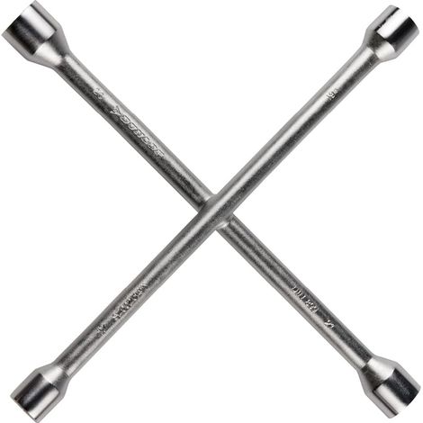 Kreuzschlüssel für Autoräder – Radschlüssel für Größen 17-19-21-23 mm – Kreuzschlüssel für Räder – Montageschlüssel – Autoradschlüssel – Silber (1/5)