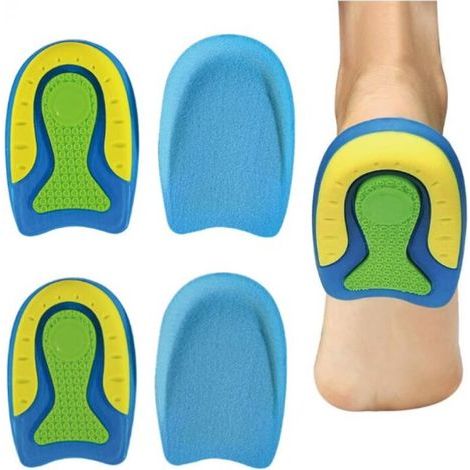 Packung mit 2 Paar Silikongel-Fersenpolstern – Größe L 40-45 – Antimikrobiell bei Plantarfasziitis und Fersensporn (1/5)