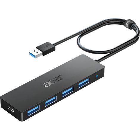 Hub USB 3.0 avec 4 Ports USB 3.0, Adaptateur Multiport USB pour PC, MacBook Air, Mac Pro/Mini, iMac, Surface Pro, XPS, PS4, Disque Dur Mobile, clés USB et Plus (60cm) (1/5)