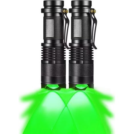 Lampe torche étanche à zoom avec clip pour le camping, la pêche de nuit, la chasse, la randonnée, la vision nocturne (lot de 2 ) (1/5)