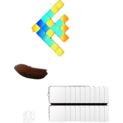 Applique a LED da parete, illuminazione ambientale RGB, funzione di sincronizzazione musicale, forma quadrata (20 pezzi) (1/2)