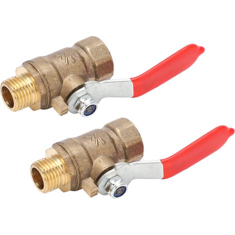 Lot de 2 vannes à bille 1/4" à 2 points, multicouches, en silicone résistant à la corrosion et durable, accessoires pour compresseur d'air (1/5)