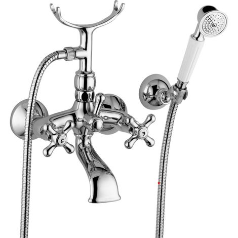 Gruppo vasca esterno Retrò con deviatore Gold Finish Paffoni serie Iris IRV027GF  Ottone - Gold Finish