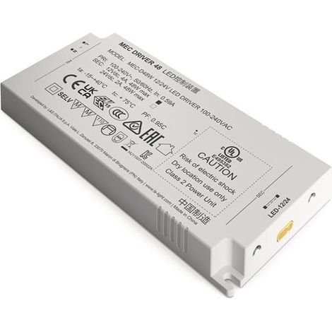 LED Konverter 100-240 V/AC 12+24V DC L.160mm 48 W weiß glatt L&S
