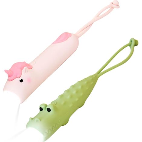 Lot de 2 lampes de poche rechargeables en silicone pour enfants à intensité variable avec LED, lampe de poche stroboscopique, 2 modes d'éclairage, lampe de poche pour enfants à partir de 3 ans (1/5)