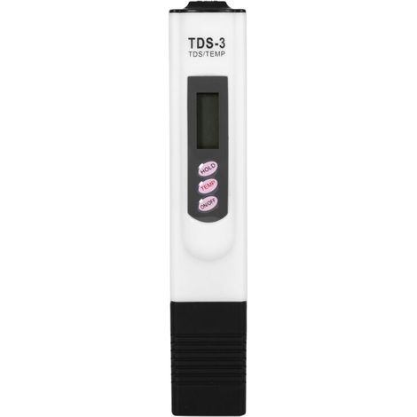 TDS Mètre testeur Eau Filtre de Pureté des Outils de Mesure T Eau Mètre Test de qualité Stylo 0–9999 ppm Portable EMP/PPM (Blanc) (1/5)