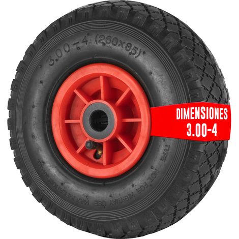 EURO VANADIUM - Rueda inflable de 260 x 85 mm con agujero de 20 mm