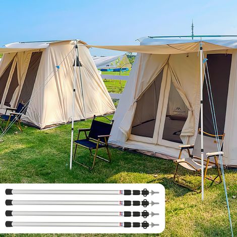 TolleTour 4 piezas postes telescópicos para tienda 88–234 cm, mástil de toldo de aluminio