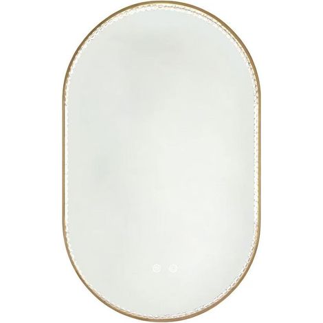 Specchio da bagno ovale LED 50 x 80 cm antiappannamento, 3 colori e luce regolabile (1/5)