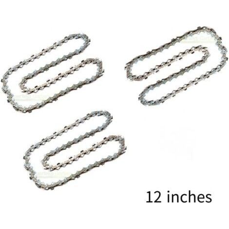 Lot de 3 Chaîne de Tronçonneuse pour Guide-Chaîne de 12" (30 cm). 45 Maillons d'Entraînement. Compatibles avec Dolmar. Echo. Bosch. Einhell et autres (1/4)