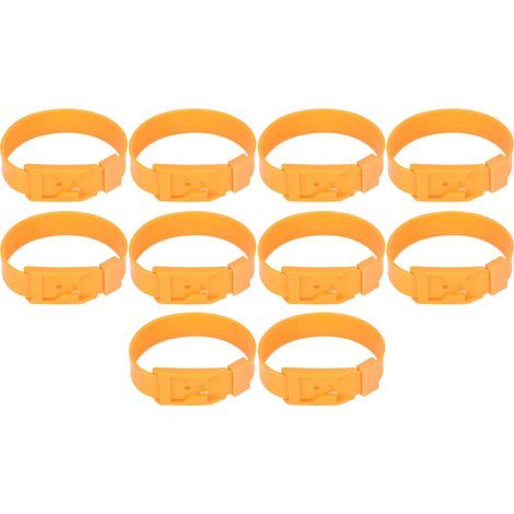 Lot 10 bandes identification moutons – orange – 36 cm – marquage bétail – agricole (1/5)