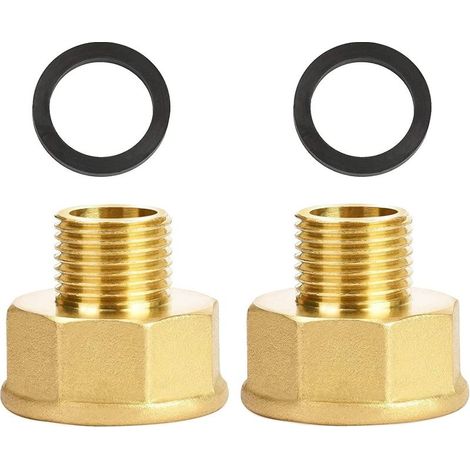 Adaptateur de Gaz, 1/2 vers 3/4 pour Cuisinière à Raccord Tuyauterie en Laiton avec Bague d'étanchéité - mâle 1 femelle (1/5)