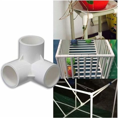 LaBlanc - Raccordo a 3 vie in PVC, connettori per tubi in PVC, raccordi tridimensionali, connettori per mobili, telaio per serra (dimensione: 32 mm) (1/3)