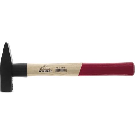 Marteau de serrurier DIN 1041 avec manche en frêne, Brun/beige/rouge, 600 g (1/2)