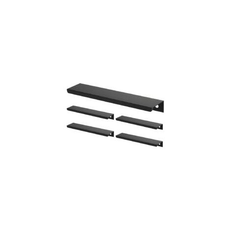 Ensemble de 5 poignées profilées noires pour meubles de cuisine -Poignée de cuisine noire, poignée de meuble en alliage d'aluminium noir mat, entraxe 128 mm, longueur 150 mm (1/5)