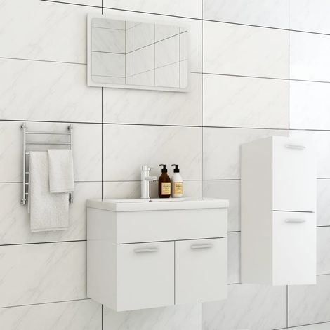 Meuble de salle de bain Mobilier de salle de bain - Blanc Aggloméré BV912397 - BonneVie (1/5)