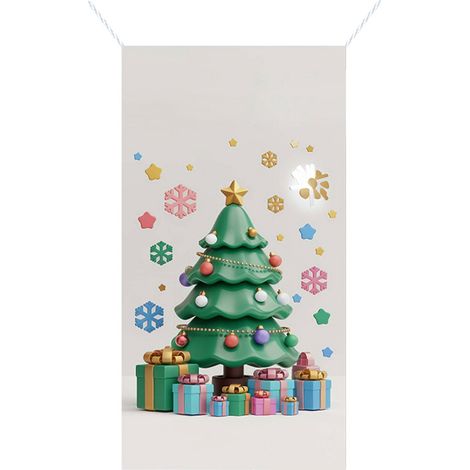 Habillage De Porte De Noël - Sapin De Noël - Décoration Murale Pour Porte D'Entrée - 180 X 90 Cm - 1 Pièce (1/5)