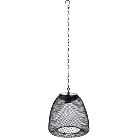 Ortviai Suspension Solaire Extérieure pour Jardin, Terrasse ou Pergola – Lanterne Décorative en Fer avec Panneau Solaire (1/4)