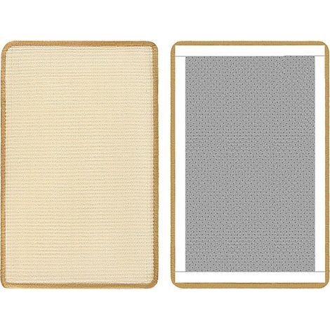 Tapis en agave résistant aux griffes pour chat Beige 20 cm x 40 cm (lot de 2) Accessoires pour animaux de compagnie Griffoir mural pour chat (1/5)