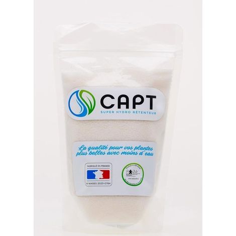 CAPT® Hydro Rétenteur d'eau - Hydrogel Rétenteur d'Eau pour Plantes en Pot - Billes Réserve d'eau, Arrosage Automatique Vacances - Homologuée ANSES - 400g