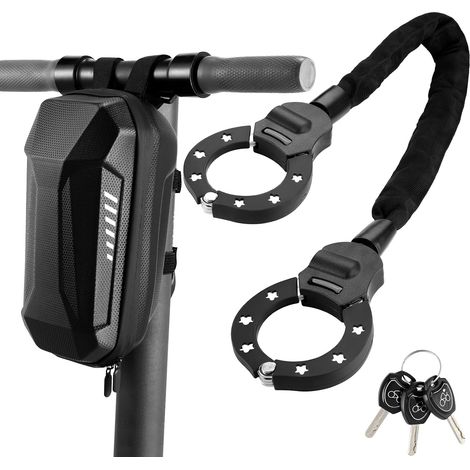 Antivol Trotinette Electrique, 93cm Robuste Antivol Chaine Velo 6mm Chaînes, avec Clés, Sac Etanche, Cadenas Velo Antivol pour les Scooter, Vélos, Moto, Portail, Clôture, Poussettes (1/5)