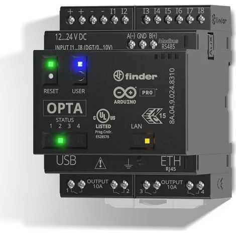 Opta Advanced prog 8 entrées 4 sorties 1NO 10A Ethernet + RS485 + Wifi + BLE FINDER 8A0490248320PAS