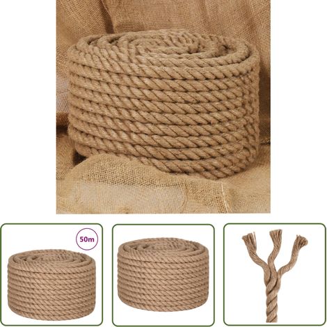 The Living Store Seil 100% Jute 20 mm 50 m - Juteschnur - Jutegarn - Naturfaser - Gartenseil - Terrassenbelag (1/5)