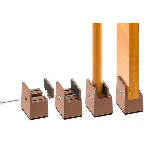 4 rehausseurs de cadre de lit, clips à vis réglables de 2 pouces, rehausseurs de meubles, 5 cm, adaptés à l'épaisseur des pieds de lit. (1/5)