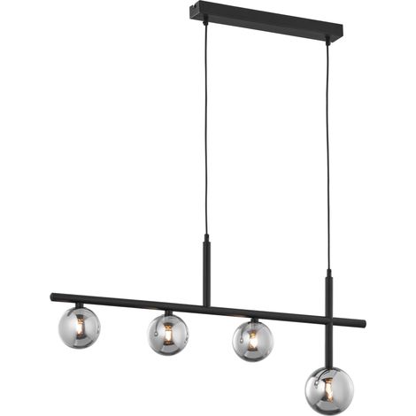 Lampadario moderno nero vetro fumé 4xG9 Jupiter Neptun (1/2)