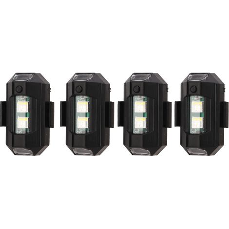 4 pièces anti-collision lumières 3 modes de couleurs LED clignotant avertissement lampes de sécurité pour drones motos vtt vélos (1/5)