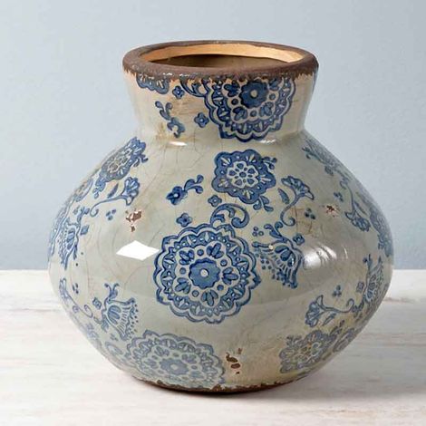 Vase évasé fleuri 16x18cm (1/4)