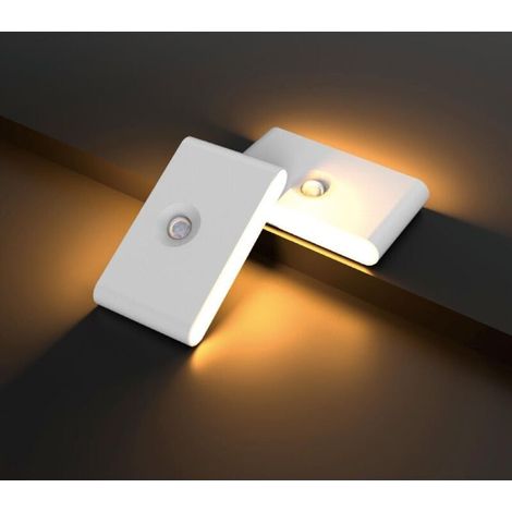Set di 2 luci notturne a LED con sensore di movimento, luci a LED per armadio, luci a induzione ricaricabili tramite USB, luci a induzione magnetiche a LED per camera da letto, bagno, cucina, corridoi (1/5)