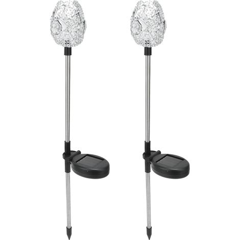 Set di 2 luci solari da giardino impermeabili – luci a paletto per prato – decorazione per esterni – luce calda